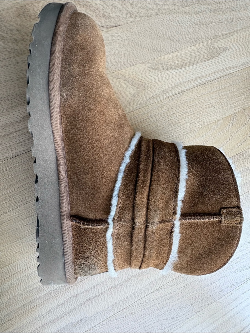 UGG Chestnut Suede Shearling Short Boot - Picture 8 of 10